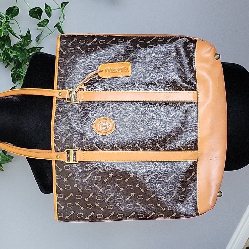 TIARA Leather Trimmed Tote